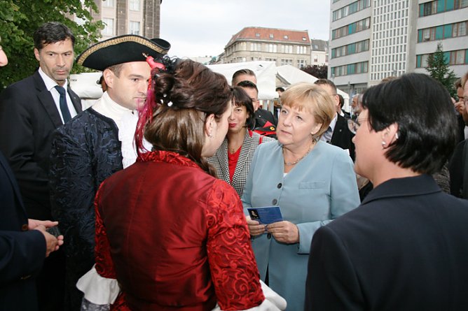 Plauderei mit der Kanzlerin (Foto: Th&uuml;ringentag 2013)