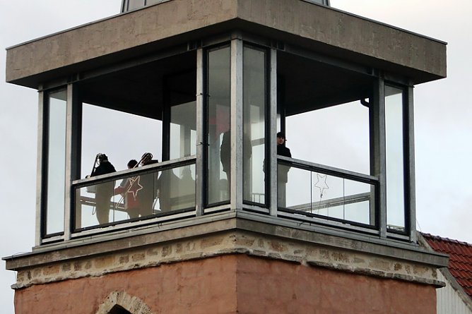 Traditionelles Turmblasen (Foto: Edith Baars)