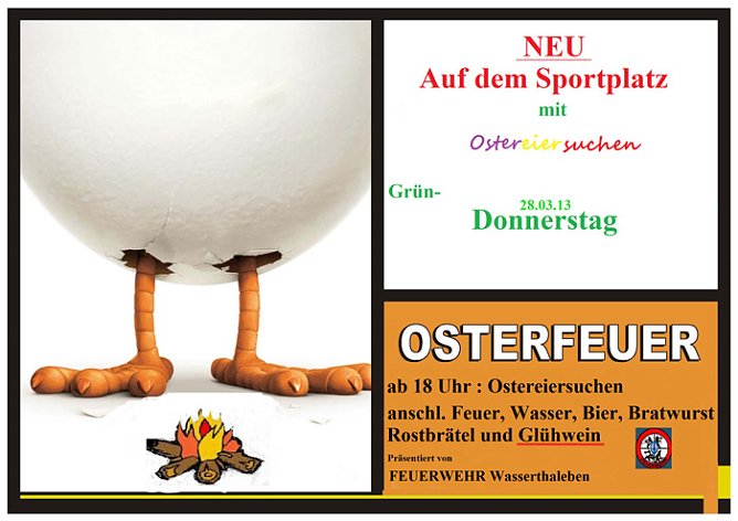 Osterfeuer 2013 im Schnee??? (Foto: FFW Wasserthaleben)