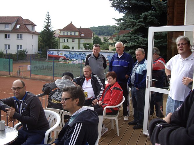 Tennis-Senioren mit Spa&szlig; am Spiel (Foto: Marcel Fromm)