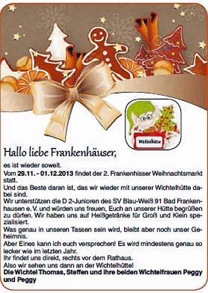 Die Wichtelhütte freut sich auf EUCH (Foto: Thomas und Steffen) Die Wichtelhütte freut sich auf EUCH (Foto: Thomas und Steffen)