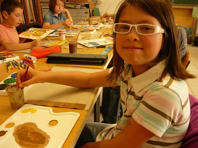 Kinderkurs in Museumswerkstatt (Foto: Fred Böhme) Kinderkurs in Museumswerkstatt (Foto: Fred Böhme)