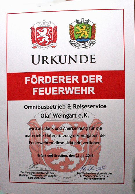 F&ouml;rderer der Feuerwehr geehrt (Foto: G&uuml;nterherting)