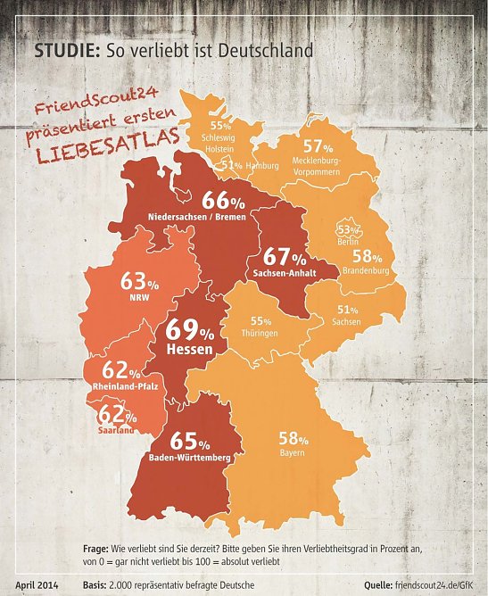 Der erste deutsche Liebesatlas (Foto: Friendscout24) Der erste deutsche Liebesatlas (Foto: Friendscout24)