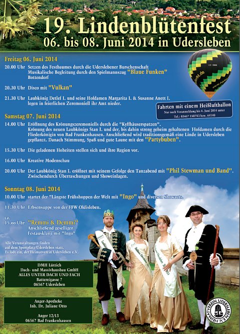 Lindenbl&uuml;tenfest am Pfingstwochenende (Foto: Stadt Bad Frankenhausen)