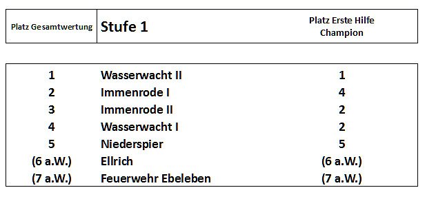 Ergebnisse des Kreiswettbewerbs 2014 (Foto: DRK Sondershausen) Ergebnisse des Kreiswettbewerbs 2014 (Foto: DRK Sondershausen)
