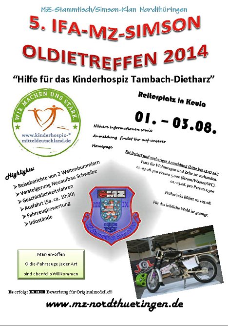 "MZ-Stammtisch und Simson Klan Nordth&uuml;ringen" (Foto: "MZ-Stammtisch und Simson Klan Nordth&uuml;ringen")