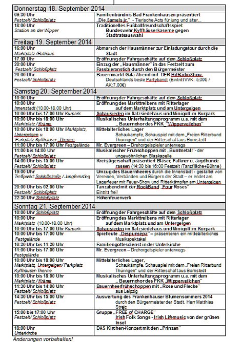 Vorschau auf den Bauernmarkt (Foto: Stadt Bad Frankenhausen)