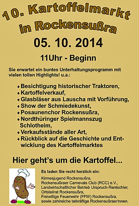 10 Jahre Kartoffelmarkt in Rockensußra (Foto: privat) 10 Jahre Kartoffelmarkt in Rockensußra (Foto: privat)