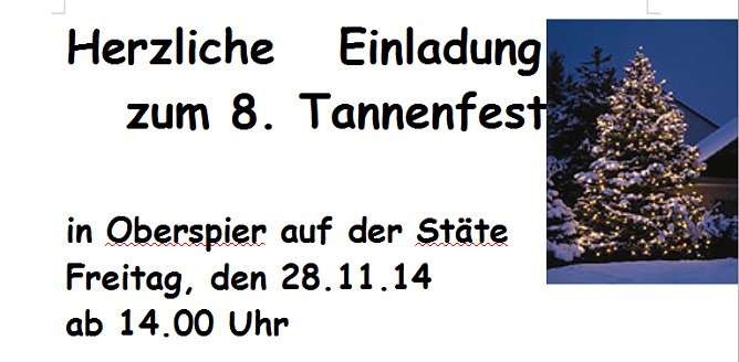 Weihnachten in Oberspier (Foto: Privat) Weihnachten in Oberspier (Foto: Privat)