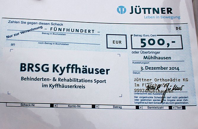 Spende von der J&uuml;ttner Orthop&auml;die KG (Foto: Karl-Heinz Herrmann)