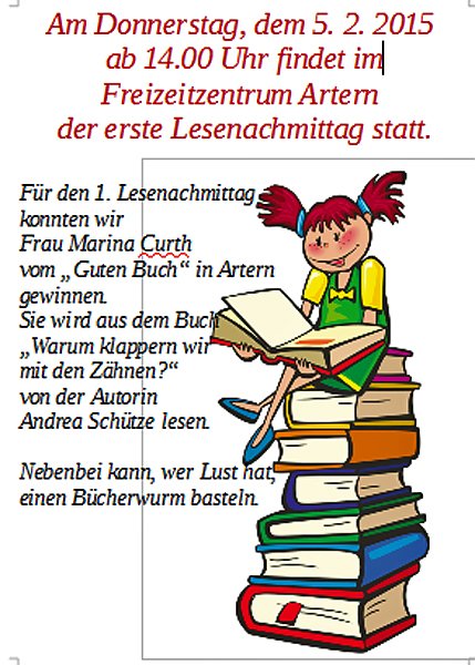 Lesenachmittag in Artern (Foto: Freizeizentrum Artern)