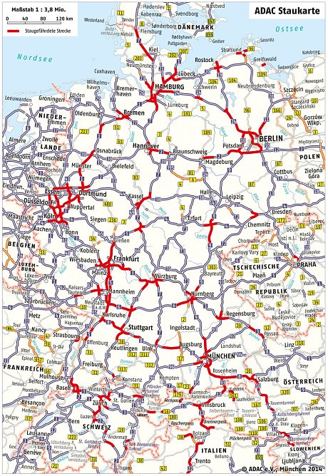 Hier staut es sich (Foto: ADAC)