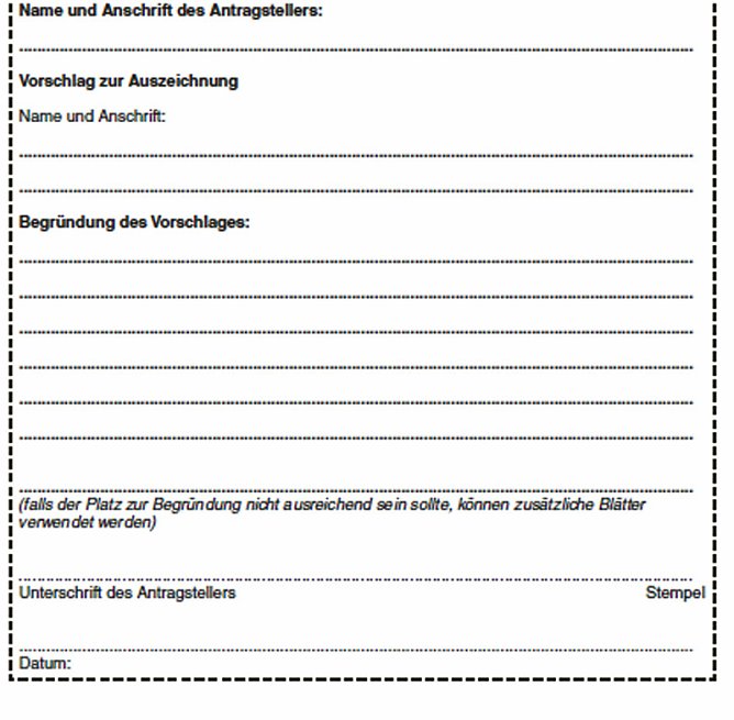 Vorschl&auml;ge f&uuml;r Auszeichnungen (Foto: Stadt Bad Frankenhausen)