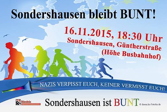 Sondershausen ist BUNT mit Gegendemonstration (Foto: Sondershausen ist Bunt) Sondershausen ist BUNT mit Gegendemonstration (Foto: Sondershausen ist Bunt)