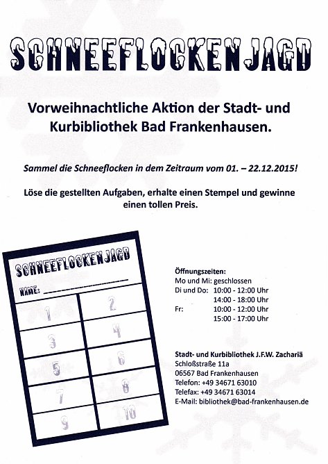 Schneeflockenjagd in Bad Frankenhausen (Foto: Stadt Bad Frankenhausen) Schneeflockenjagd in Bad Frankenhausen (Foto: Stadt Bad Frankenhausen)