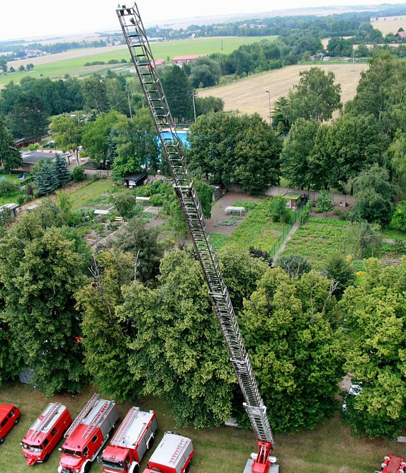 Alles im Lot mit der Drehleiter? (Foto: G&uuml;nter Herting)