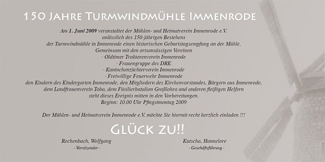 Mühle Immenrode (Foto: Mühlenverein Immenrode) Mühle Immenrode (Foto: Mühlenverein Immenrode)