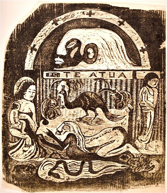 Paul Gauguin: Götter, Holzschnitt, 1899 (Foto: Kunsthaus Meyenburg) Paul Gauguin: Götter, Holzschnitt, 1899 (Foto: Kunsthaus Meyenburg)