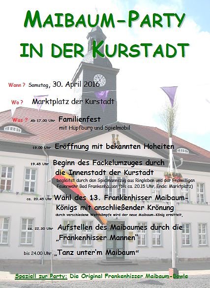 Wieder Maibaum-Party in Frankenhausen (Foto: Stadt Bad Frankenhausen)