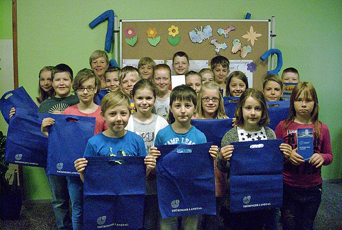 Besuch des Th&uuml;ringer Landtages (Foto: 4. Klasse Hohenebra)