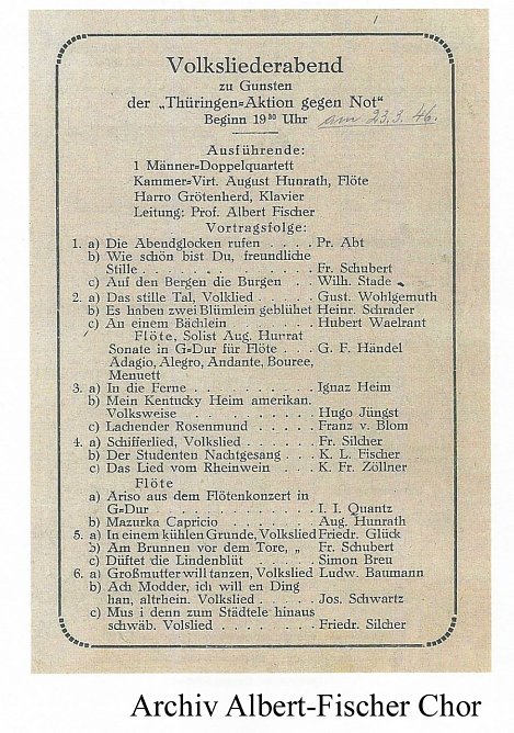 Chorgesang vom Feinsten (Foto: Archiv Albert Fischer Chor)