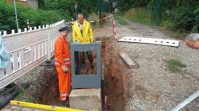 An der "neuen" Schrankenanlage (Foto: D. Kieper)
