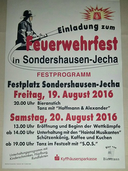 Feuerwehrfest in Sondershausen-Jecha (Foto: Privat) Feuerwehrfest in Sondershausen-Jecha (Foto: Privat)