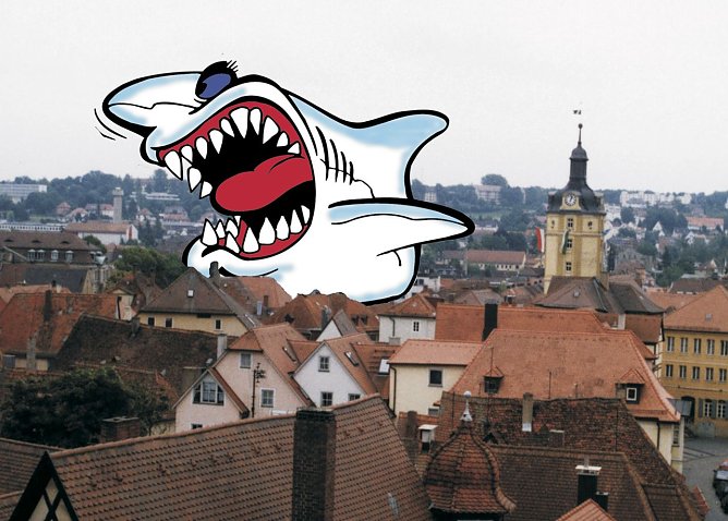 Der Dach-Hai ist zur Symbolfigur f&uuml;r ma&szlig;los gierige und skrupellose Dachhandwerker geworden, denen schnelles Geld vor guter Arbeit geht. (Foto: HF.REDAKTION)