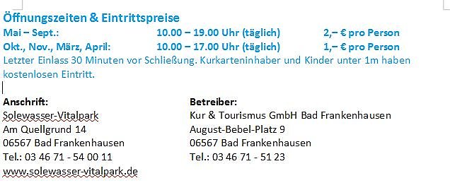 Kindertag im Solewasser-Vitalpark (Foto: Stadtmarketing Bad Frankenhausen) Kindertag im Solewasser-Vitalpark (Foto: Stadtmarketing Bad Frankenhausen)