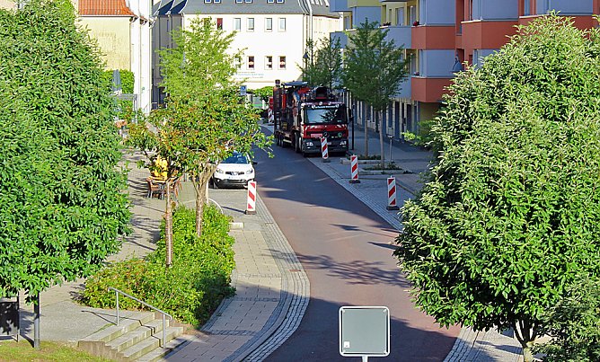 Wezel-Straße gesperrt (Foto: Karl-Heinz Herrmann) Wezel-Straße gesperrt (Foto: Karl-Heinz Herrmann)