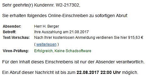 Vorsicht Online-Einschreiben (Foto: Karl-Heinz Herrmann) Vorsicht Online-Einschreiben (Foto: Karl-Heinz Herrmann)