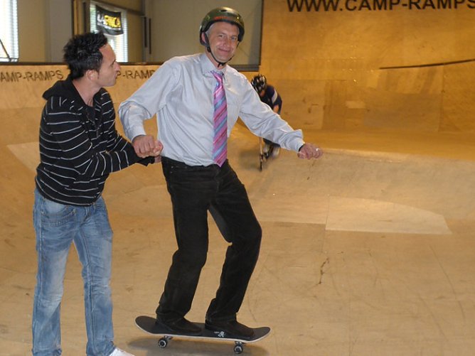 Steffen Lemme beim Skaten (Foto: SPD) Steffen Lemme beim Skaten (Foto: SPD)