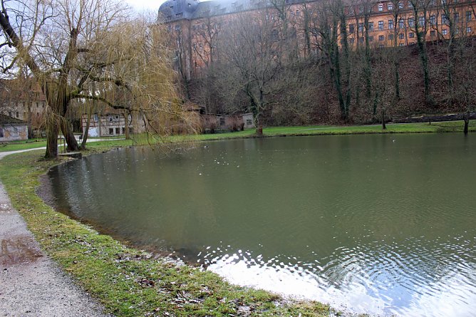 Kleiner Parksee im Schlosspark &uuml;bergelaufen (Foto: Karl-Heinz Herrmann)