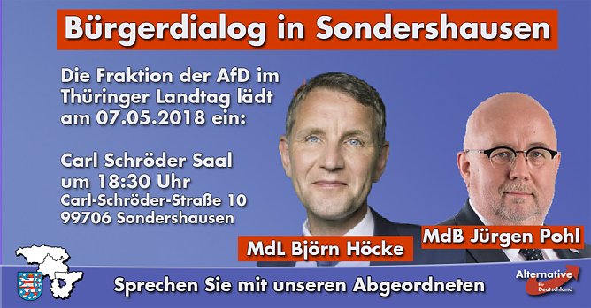 H&ouml;cke und Pohl im B&uuml;rgerdialog (Foto: AfD)