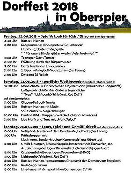 Dorffest in Oberspier (Foto: privat) Dorffest in Oberspier (Foto: privat)