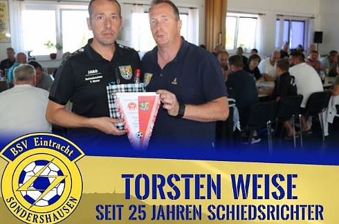Torsten Weise – seit 25 Jahren unterwegs für den Fußball (Foto: BSV Eintracht Sondershausen) Torsten Weise – seit 25 Jahren unterwegs für den Fußball (Foto: BSV Eintracht Sondershausen)