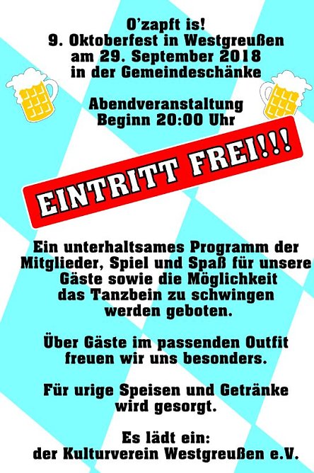 Oktoberfest in Westgreu&szlig;en (Foto: privat)