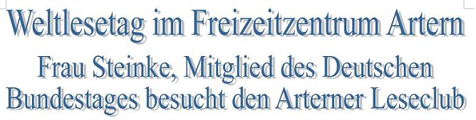 In Artern gelesen (Foto: Freizeitzentrum)
