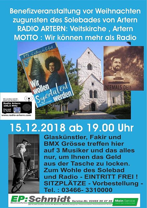 BENEFIZ - Veranstaltung in Artern (Foto: Radio Artern) BENEFIZ - Veranstaltung in Artern (Foto: Radio Artern)