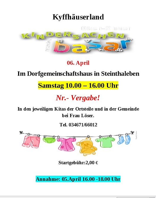 Kinderbasar Rund ums Kind (Foto: Orga Team) Kinderbasar Rund ums Kind (Foto: Orga Team)