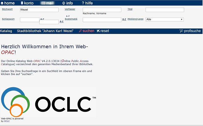 WebOPAC wieder am Netz (Foto: Karl-Heinz Herrmann) WebOPAC wieder am Netz (Foto: Karl-Heinz Herrmann)