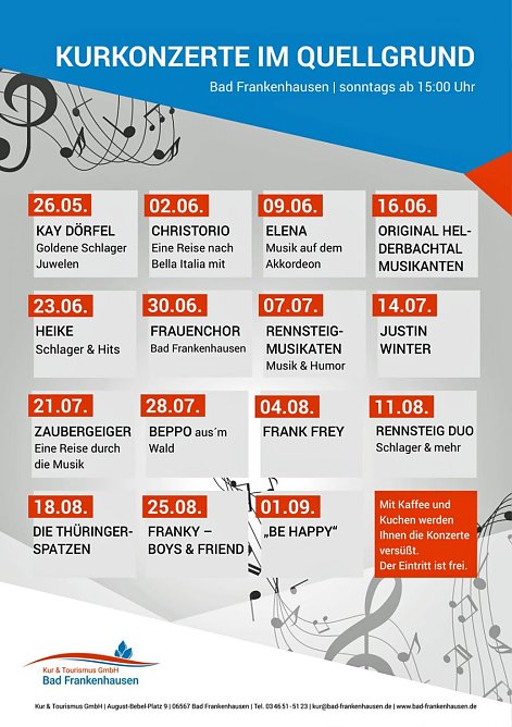 Kurkonzerte im Quellgrund (Foto: Kur & Tourismus GmbH Bad Frankenhausen) Kurkonzerte im Quellgrund (Foto: Kur & Tourismus GmbH Bad Frankenhausen)