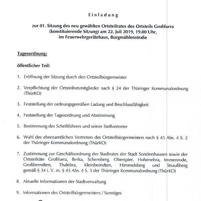 Meldungen aus der Stadtverwaltung (Foto: Stadt Sondershausen) Meldungen aus der Stadtverwaltung (Foto: Stadt Sondershausen)