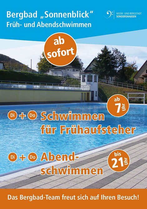 Bergbad verlängert Öffnungszeiten (Foto: Stadt Sondershausen) Bergbad verlängert Öffnungszeiten (Foto: Stadt Sondershausen)