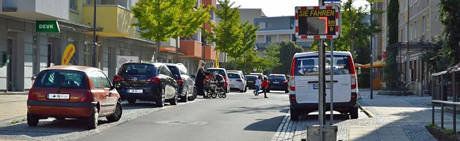 Geschwindigkeit wird angezeigt (Foto: Stadt Sondershausen) Geschwindigkeit wird angezeigt (Foto: Stadt Sondershausen)