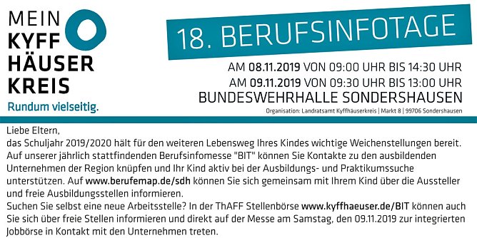 BerufsInfotage in Vorbereitung (Foto: Landratsamt Kyffhäuserkreis) BerufsInfotage in Vorbereitung (Foto: Landratsamt Kyffhäuserkreis)