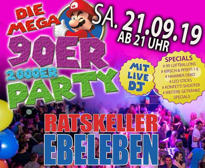 Die Mega 90er & 2000er Party (Foto: Veranstalter) Die Mega 90er & 2000er Party (Foto: Veranstalter)
