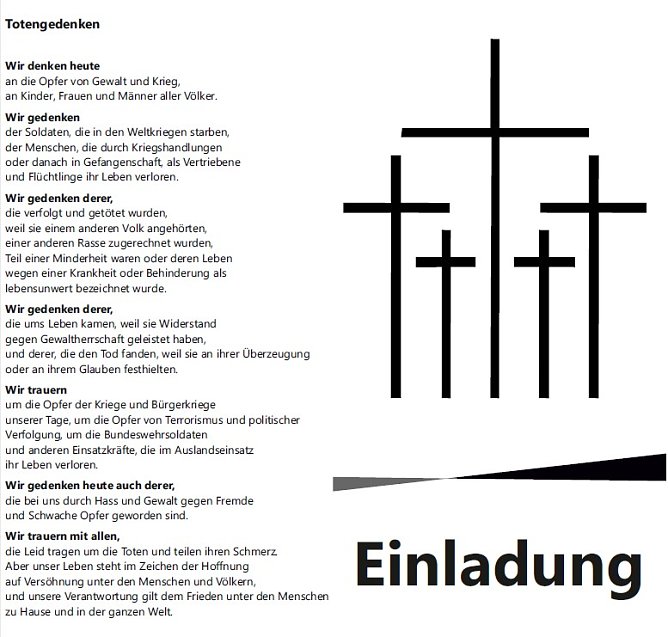 Gedenken an Pogromnacht und Volkstrauertag (Foto: Stadt Sondershausen) Gedenken an Pogromnacht und Volkstrauertag (Foto: Stadt Sondershausen)