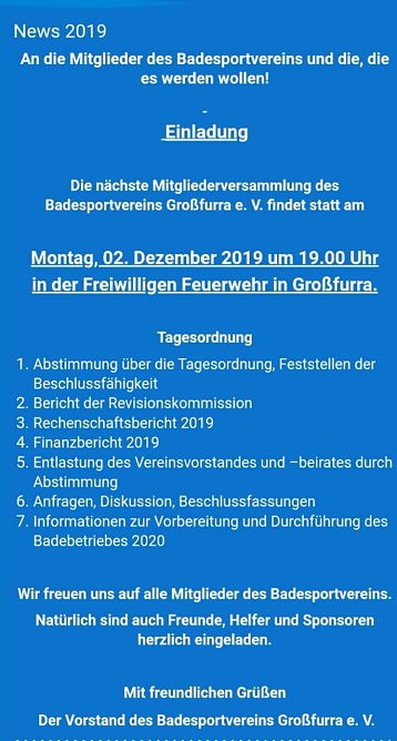 Termine, Termine (Foto: Badesportverein)